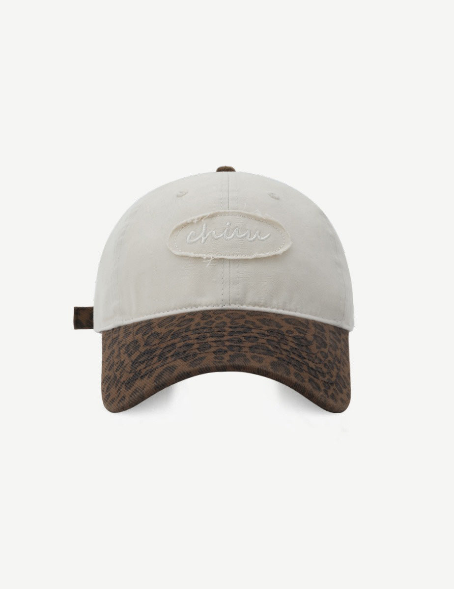 Leopard Splicing Letter Embroidered Baseball Caps