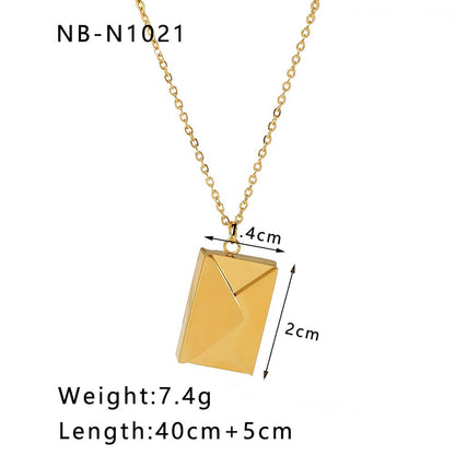 Simple Zircon Pendant Chain Necklace