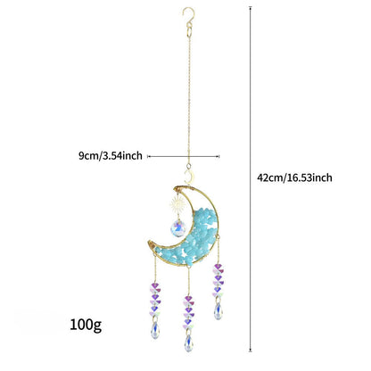 Colorful Stone Moon Crystal Home Hangings