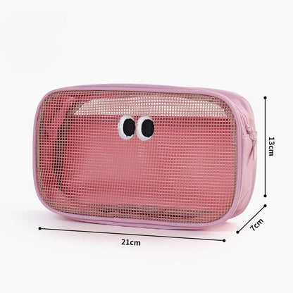 Cute Eyes Portable Mesh Cosmetic Bags