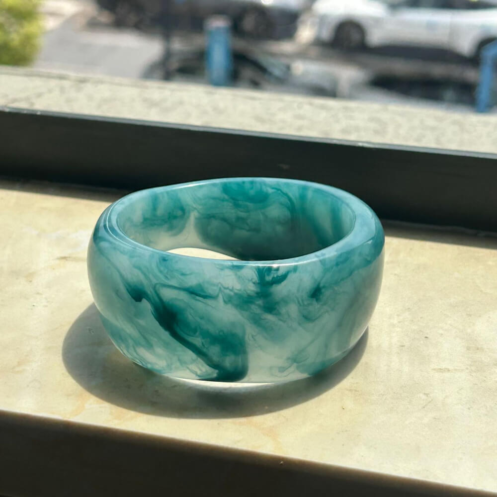 Minimalist Irregular Resin Wide Cuff Bracelet