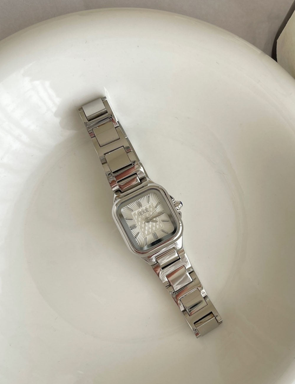 Trendy Square Dial Stainless Steel Bracelet Watch