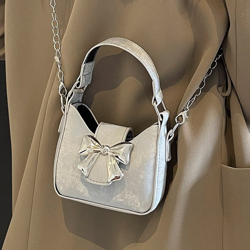 Bow Decor Mini Chain Handle Bag