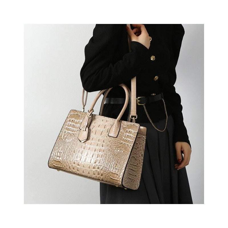 Large Capacity PU Leather Handbag Tote Shoulder Bag