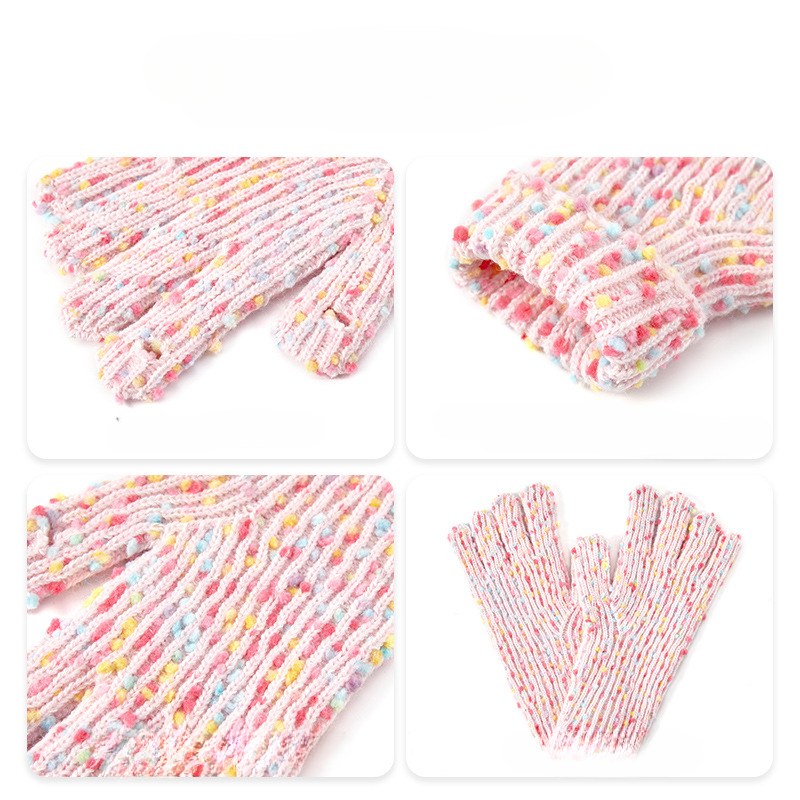 Colorful Mini Ball Sweet Knit Gloves