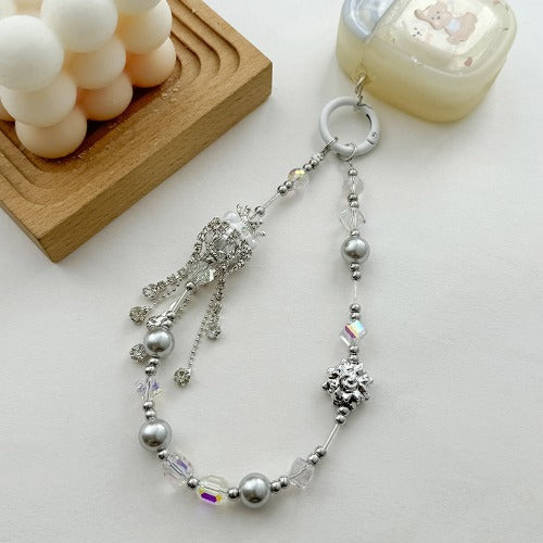 Minimalist Crystal Tassel Keychain Bag Charm
