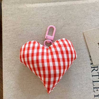 Sweet Plush Plaid Love Bow Bag Charm