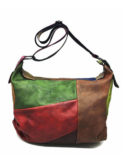 Vintage Manual Staining Genuine Leather Sling Bag