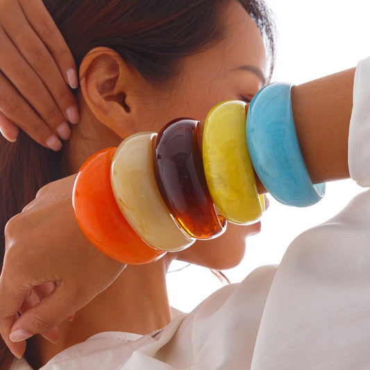 Colorful Open Irregular Acrylic Bracelets