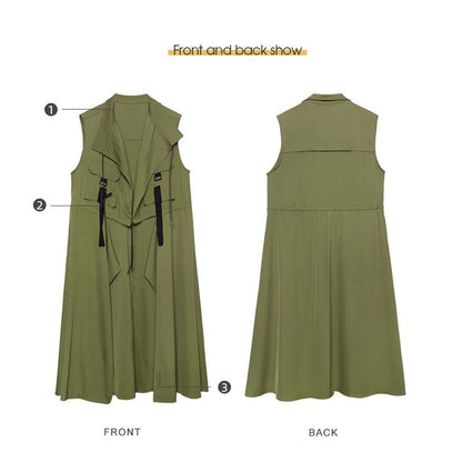 Solid Color Sleeveless Casual Loose Thin Long Vest