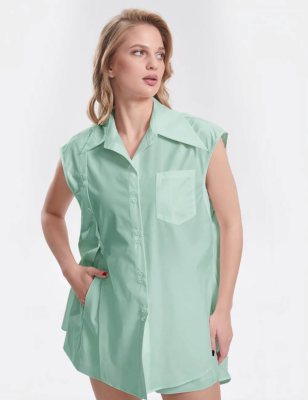 Solid Color Shirts and Shorts Sets