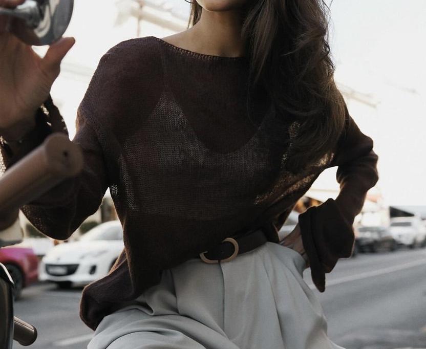 Loose Knit See Through Cover-Up Top