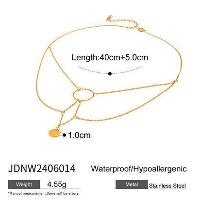 Elegant Layering Round Pendant Choker Necklace