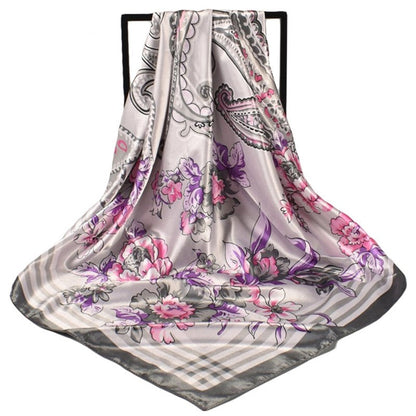 Vintage Botanical Floral Pattern Square Scarf