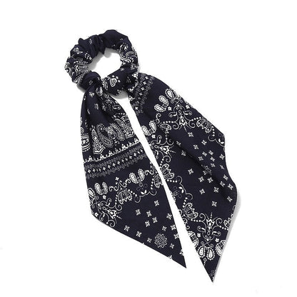 Satin Paisley Printed Hair Scarf Pony