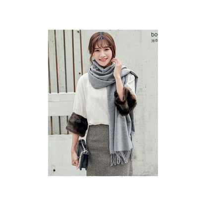 Both-side Warm Tasseled Super Long Scarf