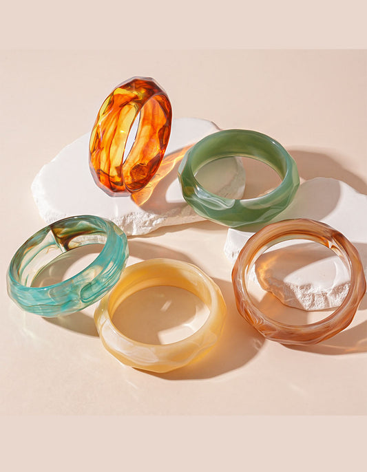 Vintage Striped Geometric Acrylic Bracelet