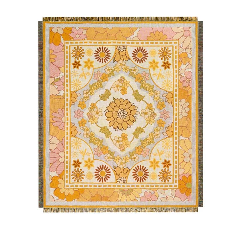 Soft Floral Throw Blanket Outdoor Beach Towel