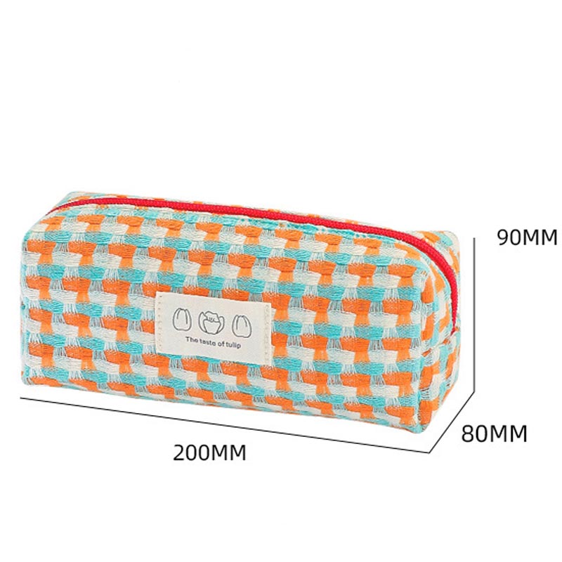 Simple Colorful Woven Pencil Case Pouch