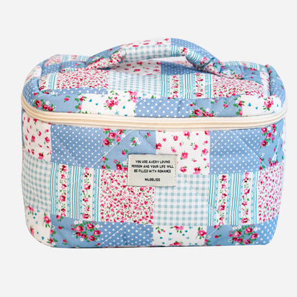 Colorful Flower Print Portable Make Up Bag