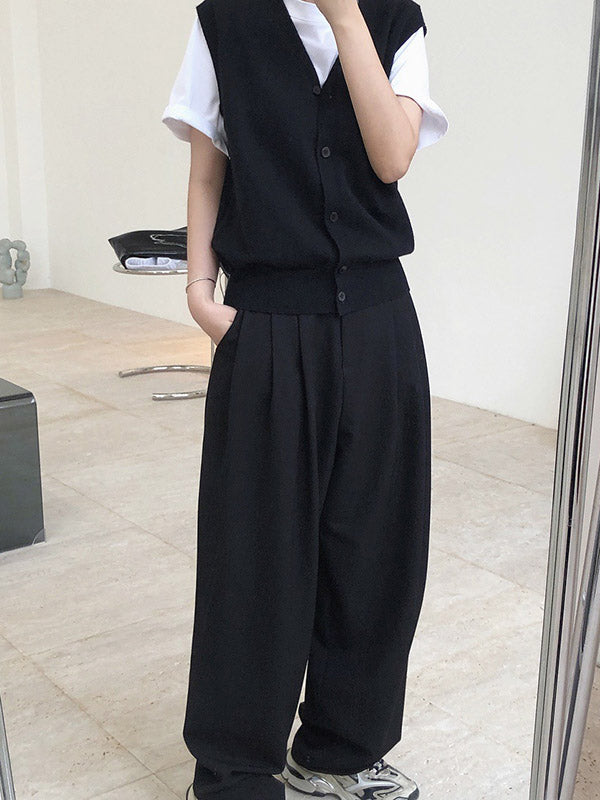 Leisure Solid Knitting Sweater Vest