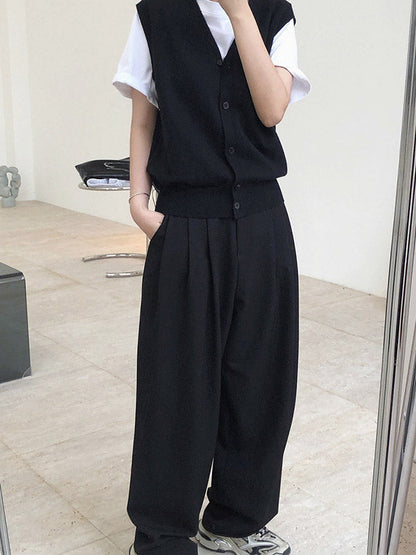 Leisure Solid Knitting Sweater Vest