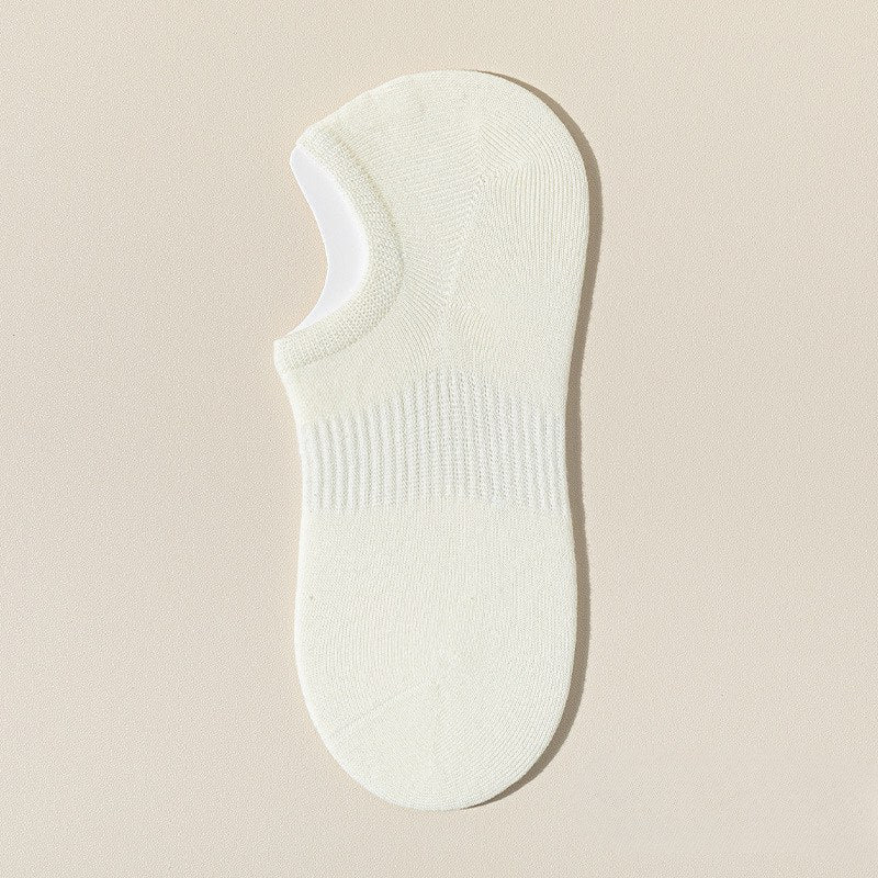 Solid Color Ribbed Low Ankle Socks