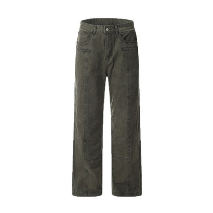 3D Washed Cargo Pants Loose Stacked