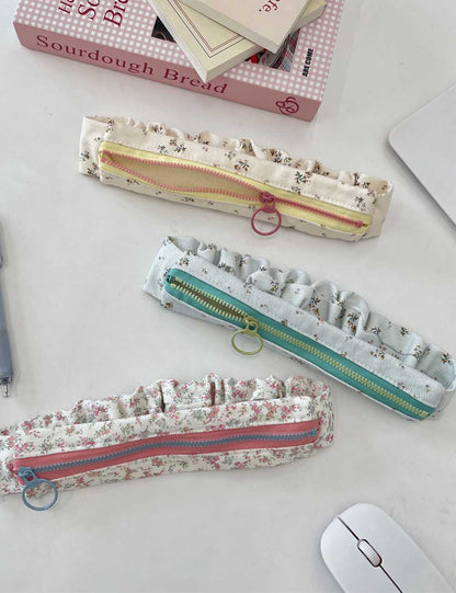 Flower Print Large Capacity Pencil Case Pouch