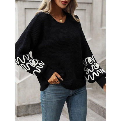 Long Sleeve Crewneck Casual Loose Pullover Knitted Sweater
