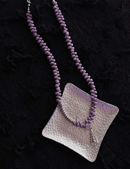 Vintage Czech Beads Clover Pendant Necklace