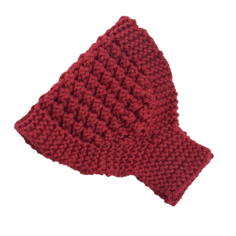 Solid Color Knitted Warm Ear Protection Beanie
