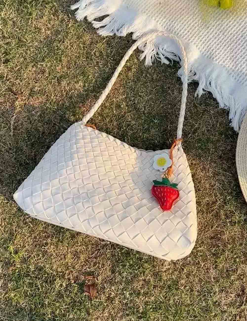 Vintage Woven Beach Tote Shoulder Bag