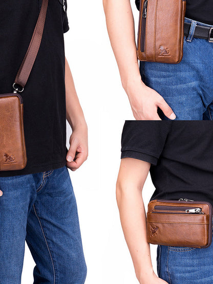 Business Zipper Multi-layer Pocket Purse Crossbody Bag