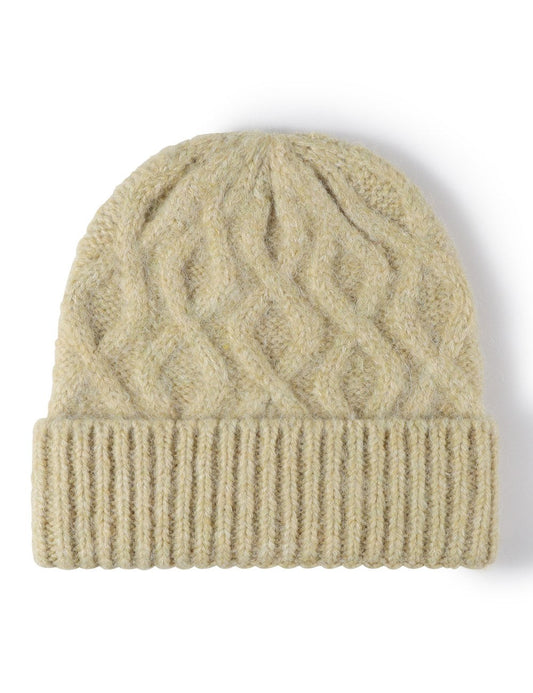 Twist Jacquard Knit Hat Solid Color Beanie