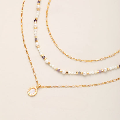 Pearl Shell Layered Simple Necklaces