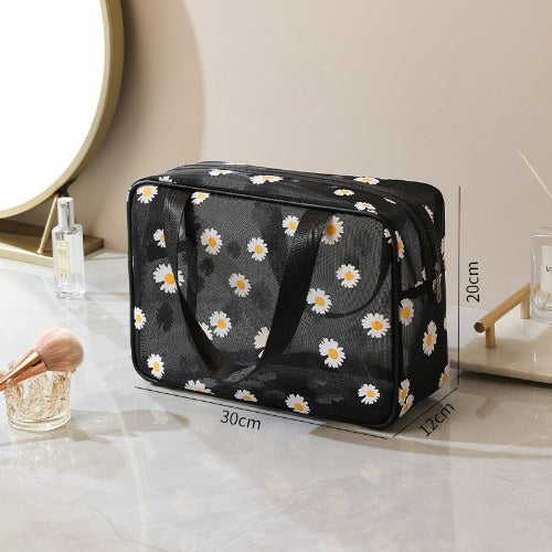 Daisy Large Capacity Portable Mesh Cosmetic Bags