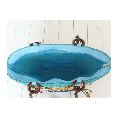 Bucket Shaped Straw Woven Bag