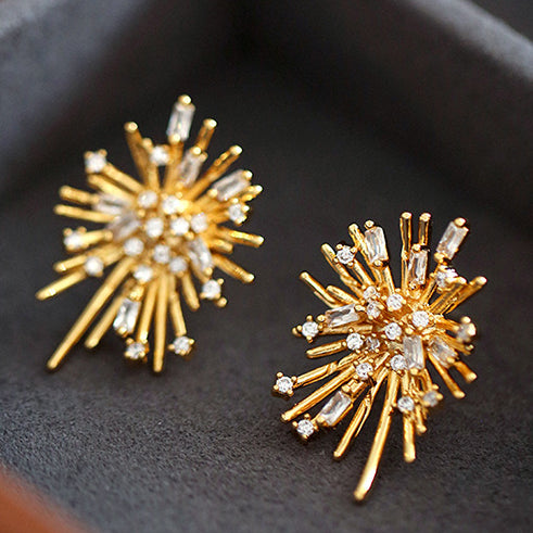 Geometrical Diamond Fireworks Earrings