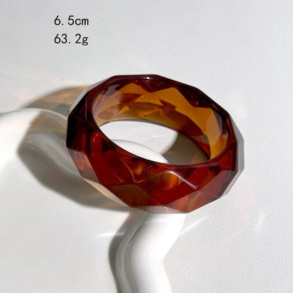 Round Irregular Acrylic Metal Bracelets