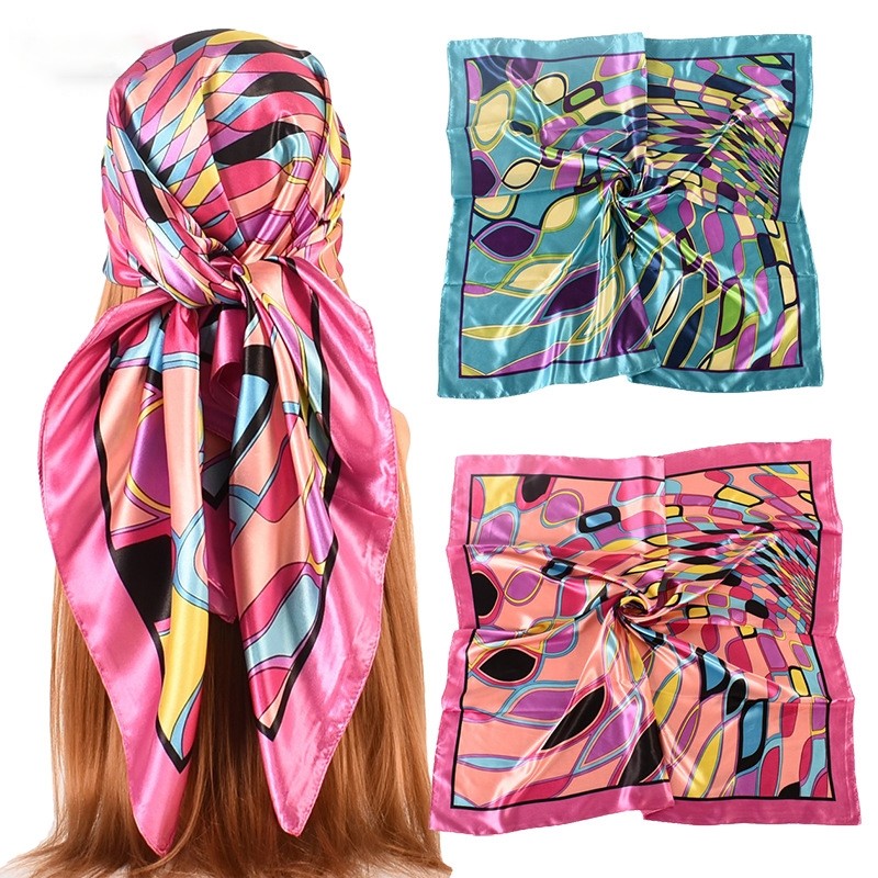 Satin Printed Square Head Scarf