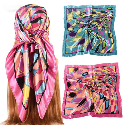 Satin Printed Square Head Scarf