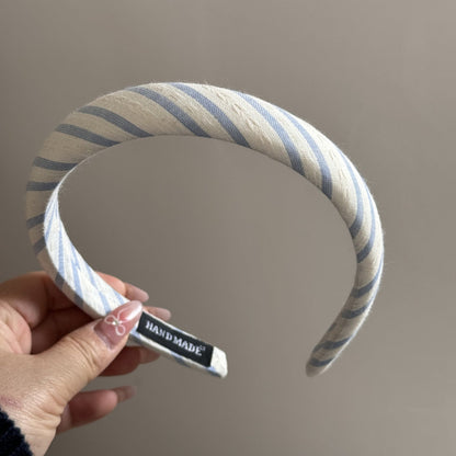 Blue Plaid Cute Wide Padded Headbands