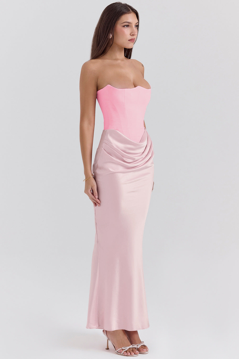 Sexy Strapless Fishtail Maxi Dress