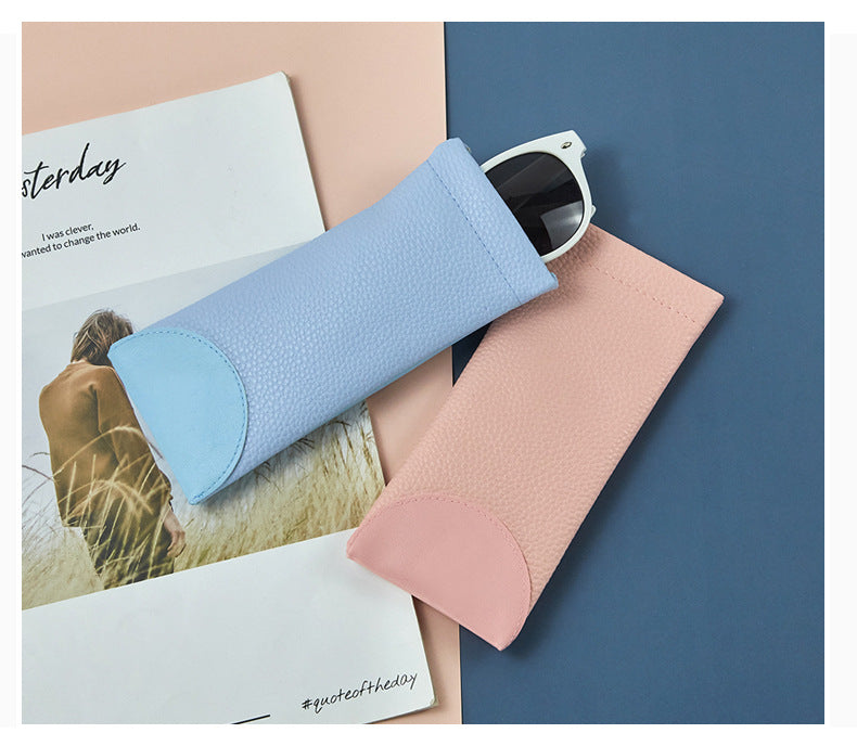 Minimalist Soft Leather Portable Eyeglass Pouch