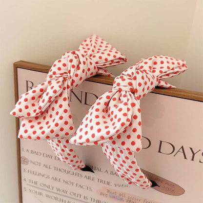 Cute Polka Dot Bow Wide Headbands