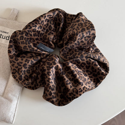 Oversized Double-Layer Leopard Print Hair Tie
