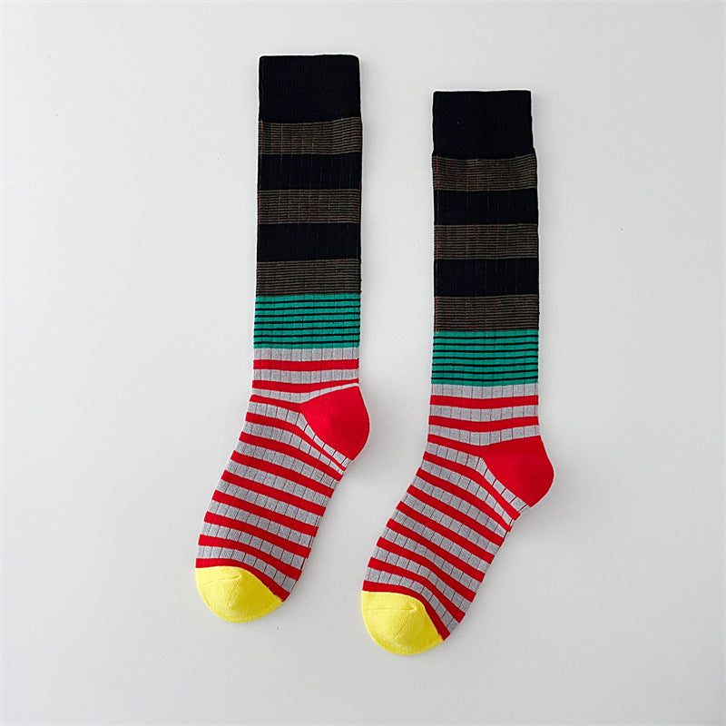 Color Block Striped Long Slouch Socks