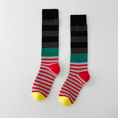 Color Block Striped Long Slouch Socks