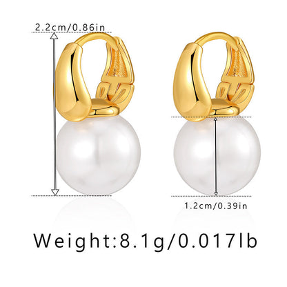 Elegant Pearl Simple Hoop Earrings